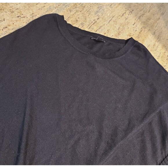 Chateau Size S/M Black Knit Poncho Butterfly Sleeve Sweater Asymmetric Hem Goth - Picture 7 of 12